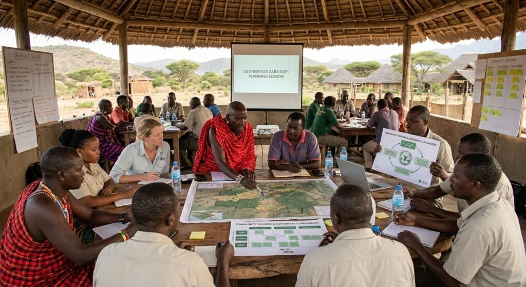 African tourism stakeholders collaborating on sustainable destination development.